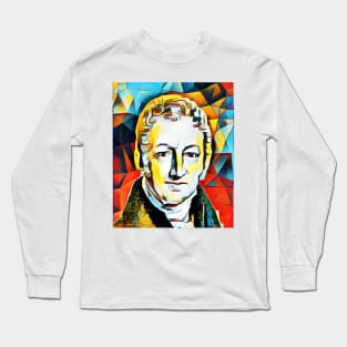 Thomas Robert Malthus Abstract Portrait | Thomas Robert Malthus Artwork 2 Long Sleeve T-Shirt